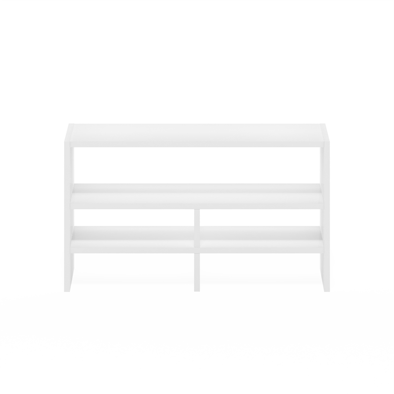 Pemberly Row Desk Top Organizing Shelf Bookcase with Compartments in White