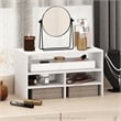 Pemberly Row Desk Top Organizing Shelf Bookcase with Compartments in White