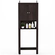 Pemberly Row Contemporary Engineered Wood Double Door Bath Cabinet in Espresso