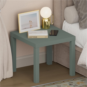 Pemberly Row 1.8&quot Thick Tabletop 4-leg Square Nightstand in Sage Green