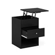 Pemberly Row Lift Top Nightstand with Hidden Storage in Americano