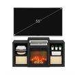 Pemberly Row Fireplace TV Entertainment Center up to 55 Inch in Dark Americano