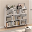 Pemberly Row 10-Cube Mid Century Style Bookshelf with Wood Legs in White
