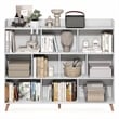 Pemberly Row 10-Cube Mid Century Style Bookshelf with Wood Legs in White