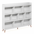 Pemberly Row 10-Cube Mid Century Style Bookshelf with Wood Legs in White