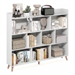 Pemberly Row 10-Cube Mid Century Style Bookshelf with Wood Legs in White