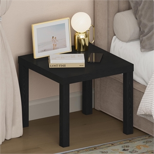Pemberly Row 1.8&quot Thick Tabletop Thick Frame 4-leg Square Nightstand in Black
