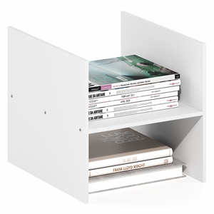 Pemberly Row H-Shelf Cube Organizer 2 Tier Insert Accessory in White Finish