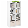 Pemberly Row Super Thick Frame 8 Cube Reversible Bookcase in White Finish