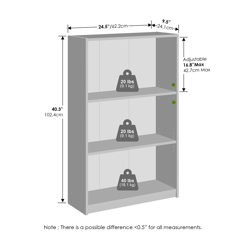Pemberly Row 3 Tier Closet Organizer with Open Shelf Storage in Blackwood
