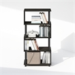 Pemberly Row 5 Tier S-Shaped Geometric Bookshelf in Black Espresso Finish