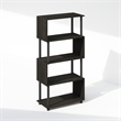 Pemberly Row 5 Tier S-Shaped Geometric Bookshelf in Black Espresso Finish