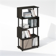 Pemberly Row 5 Tier S-Shaped Geometric Bookshelf in Black Espresso Finish