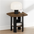 Pemberly Row 2 Tier Round Corner Nightstand with Storage Shelf in Walnut