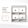 Pemberly Row 4 Cube Vinyl Record Media Storage Organizer in Light Grey Finish