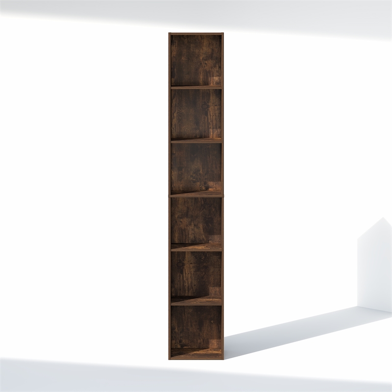 Pemberly Row 6 Tier Closet Organizer Open Shelf with Anti-Tip Kit in Amber Pine