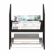 Pemberly Row H-Shelf Cube Organizer 2 Tier Insert Accessory in Black Dark Oak