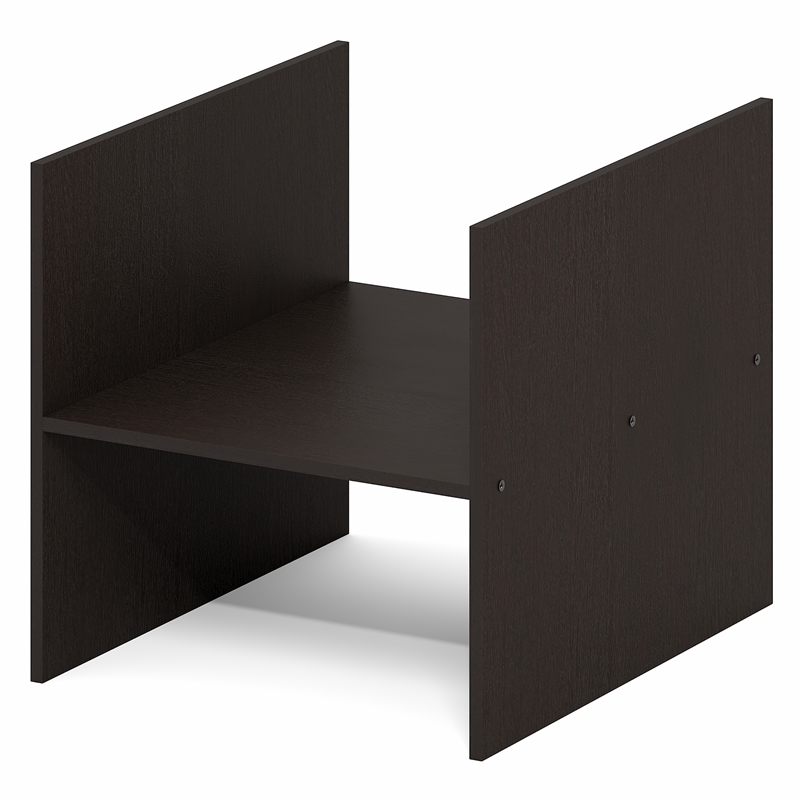 Pemberly Row H-Shelf Cube Organizer 2 Tier Insert Accessory in Black Dark Oak