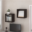 Pemberly Row Extra Thick Cube Wall Mounted Floating Shelf in Black Dark Oak