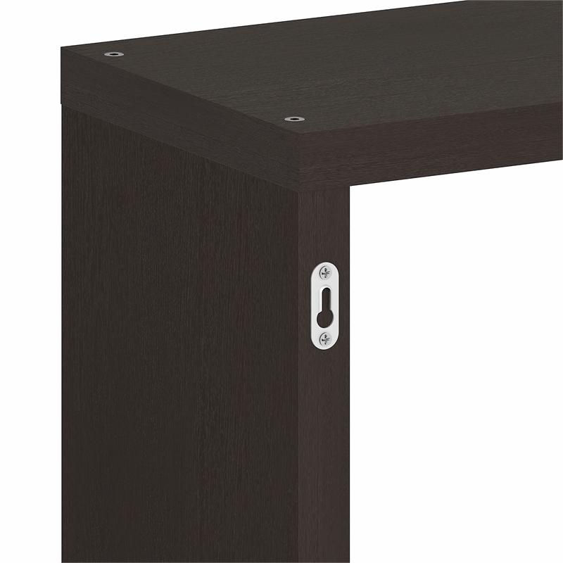 Pemberly Row Extra Thick Cube Wall Mounted Floating Shelf in Black Dark Oak
