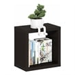 Pemberly Row Extra Thick Cube Wall Mounted Floating Shelf in Black Dark Oak