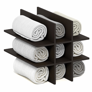 Pemberly Row 9 Compartment Cube Organizer Insert Divider in Black Dark Oak