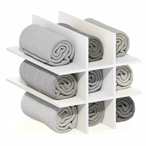 Pemberly Row 9 Compartment Cube Organizer Insert Divider in White Finish