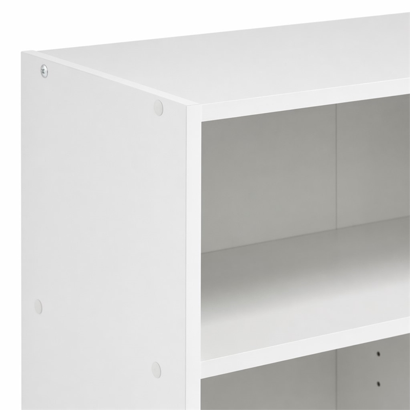 Pemberly Row 5 Tier Wide Open Shelf Bookcase for Books and Decor in White
