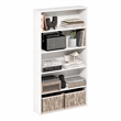 Pemberly Row 5 Tier Wide Open Shelf Bookcase for Books and Decor in White