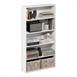 Pemberly Row 5 Tier Wide Open Shelf Bookcase for Books and Decor in White
