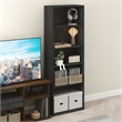 Pemberly Row 5 Tier Media Storage Tower with Adjustable Shelves in Blackwood