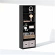 Pemberly Row 5 Tier Media Storage Tower with Adjustable Shelves in Blackwood