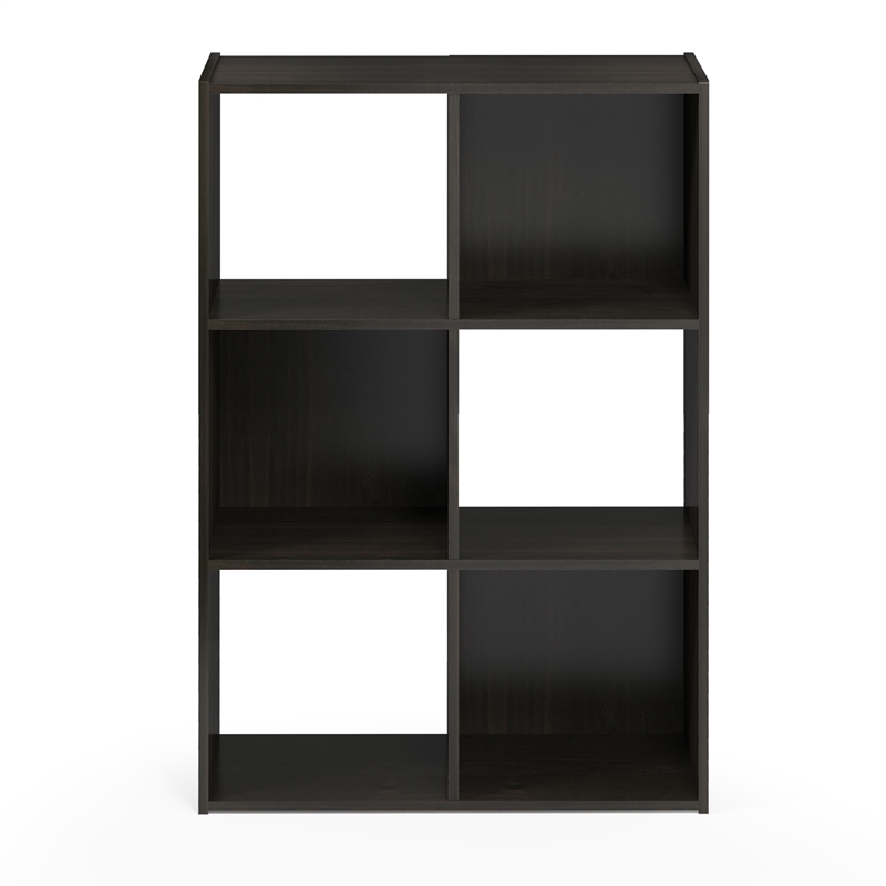 Pemberly Row 6 Cube 3x2 Storage Cabinet for Books and Display in Espresso