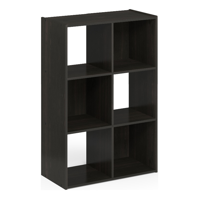 Pemberly Row 6 Cube 3x2 Storage Cabinet for Books and Display in Espresso