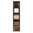 Pemberly Row 5 Tier Bookcase with Door Cabinet and Closed Back in Amber Pine
