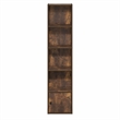Pemberly Row 5 Tier Bookcase with Door Cabinet and Closed Back in Amber Pine