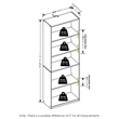 Pemberly Row 5-Tier Bookshelf with Adjustable Shelves in Darkwood