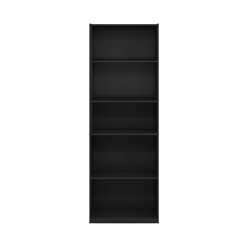 Pemberly Row 5-Tier Bookshelf with Adjustable Shelves in Darkwood