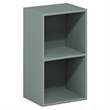 Pemberly Row 2 Tier Modern Bookshelf with Open Shelves in Sage Green Finish