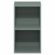 Pemberly Row 2 Tier Modern Bookshelf with Open Shelves in Sage Green Finish