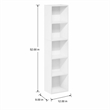 Pemberly Row 5 Tier Open Shelf Bookcase for Display and Storage in White