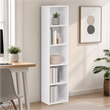 Pemberly Row 5 Tier Open Shelf Bookcase for Display and Storage in White