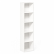 Pemberly Row 5 Tier Open Shelf Bookcase for Display and Storage in White