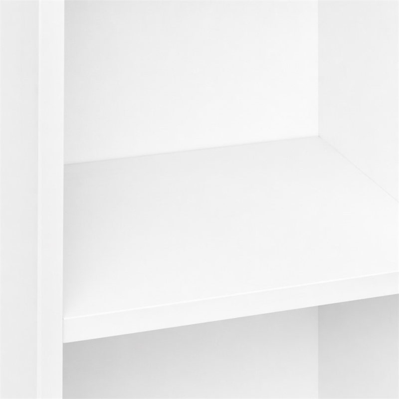 Pemberly Row 5 Tier Open Shelf Bookcase for Display and Storage in White