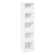 Pemberly Row 5 Tier Open Shelf Bookcase for Display and Storage in White