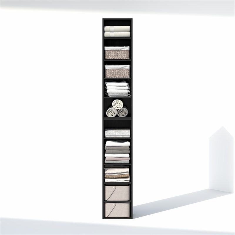 Pemberly Row 10 Tier Closet Organizer with Adjustable Shelves in Blackwood