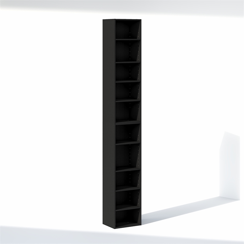 Pemberly Row 10 Tier Closet Organizer with Adjustable Shelves in Blackwood