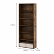 Pemberly Row Set of 2 Six Tier Bookshelf with Open Shelves in Amber Pine