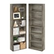 Pemberly Row Set of 2 Six Tier Bookshelf with Open Shelves in French Oak