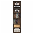 Pemberly Row 8 Tier Narrow Adjustable Media Shelf Storage Tower in Amber Pine